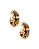 Cheetah-Print Enamel Earrings with Diamonds