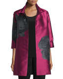 Rio Rose Open-Front Party Jacket, Deep Pink/Black