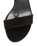 Wrap-It Suede Chunky-Heel Sandal, Black
