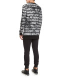 Logo Graphic Oversized Sweater, Black Multi