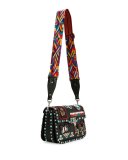 Rockstud Rolling Beaded-Patch Medium Shoulder Bag, Multi