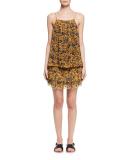 Brinley Tiered Floral Silk Skirt, Yellow