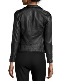 Leather Motorcycle Jacket, Black