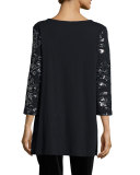 Animal Sequined Tunic, Black  
