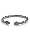 5mm Renaissance Sterling Silver Bracelet w/Black Diamonds