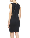 Sleeveless Chain-Embellished Dress, Black