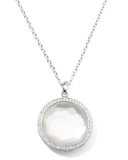Stella Large Lollipop Necklace in Mother-of-Pearl & Diamonds 16-18"
