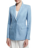 Mackenzie Lavish One-Button Linen Jacket