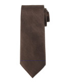 Textured Solid Silk Tie, Brown