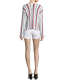 Le Cutoff Rolled-Hem Shorts, Blanc