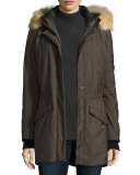 Hooded Oxford Coat, Lava