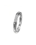 Bamboo Silver Pave Diamond Slim Ring, Size 7 