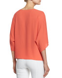 3/4-Sleeve Bateau-Neck Top, Persimmon