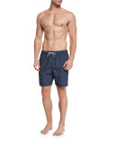 Pin-Dot Swim Trunks, Midnight