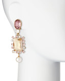 Bold Crystal Pearly Drop Earrings