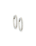 Eternity Hoop Earrings in 18K White Gold, 0.33 tdcw