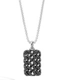 Classic Chain Gourmette Lava Dog Tag Necklace