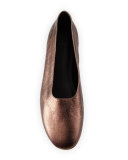 Maxwell Metallic Leather Flat, Bronze