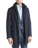 ID Nylon Car Coat with Gilet, Navy