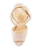 Louloudance Suede Platform Red Sole Sandal, Pink/Gold