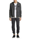 Faded Moto Sweatpants, Dark Gray