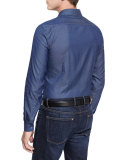 Italian-Woven Sport Shirt, Blue