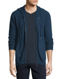 Cashmere Zip-Up Hoodie, Heather Militia