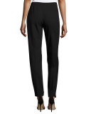 Bleecker Straight-Leg Side-Zip Ankle Pants, Black