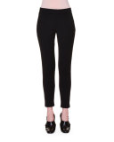 Classic Ankle-Zip Cropped Pants, Black