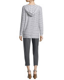 Organic Slub Striped Hooded Cardigan 