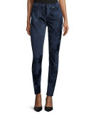 Night Floral Jacquard Skinny Jeans 