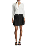 Bridger Smocked Mini Skirt, Black