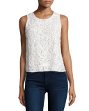 Maddie Sleeveless Macrame Top, Blush/Ivory