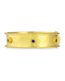 19k Gold Bangle Bracelet with Blue Sapphires