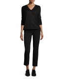 Drake Slim-Leg Cropped Pants, Black