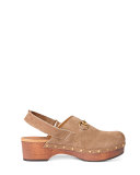 Amstel Studded Suede Clog, Taupe