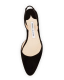 Aspro Suede Block-Heel Slingback Pump