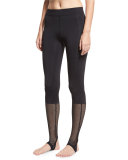 Vertex Mesh Stirrup Leggings, Black