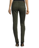 Prima Mid-Rise Cigarette Jeans, Dark Moss