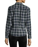 Barry Plaid Oxford Shirt, Green/Navy Blue
