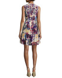 Tilly-C Floral-Print Sleeveless Shirtdress, Beige/Multicolor