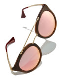 Iridescent Geometric Sunglasses, Brown