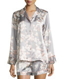 Azalea Printed Shorty Pajama Set, Grey Floral