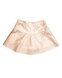 Ingrid Faux-Leather Overlap Skirt, Matte Gold, Size 8-14