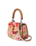 Bamboo Classic Blooms Small Top-Handle Bag, Nude