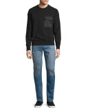 Aviator Chest Pocket Sweatshirt, Black