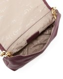 Ziggy Snake-Embossed Leather Crossbody Bag, Aubergine Serpent