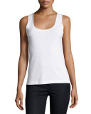 Basic Ribbed Tank, White 