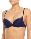 Myrta Lace Demi Push-Up Bra, Dark Blue