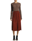 Mina Suede Midi Skirt, Red Rocks